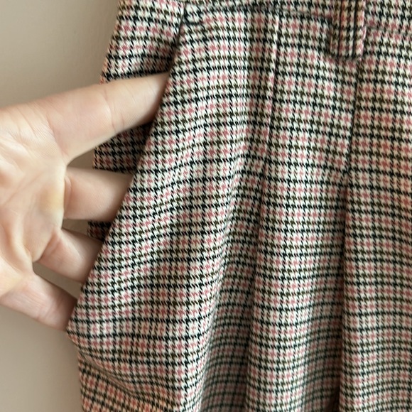 Anthropologie wide leg pleated plaid trousers - Picture 3 of 8